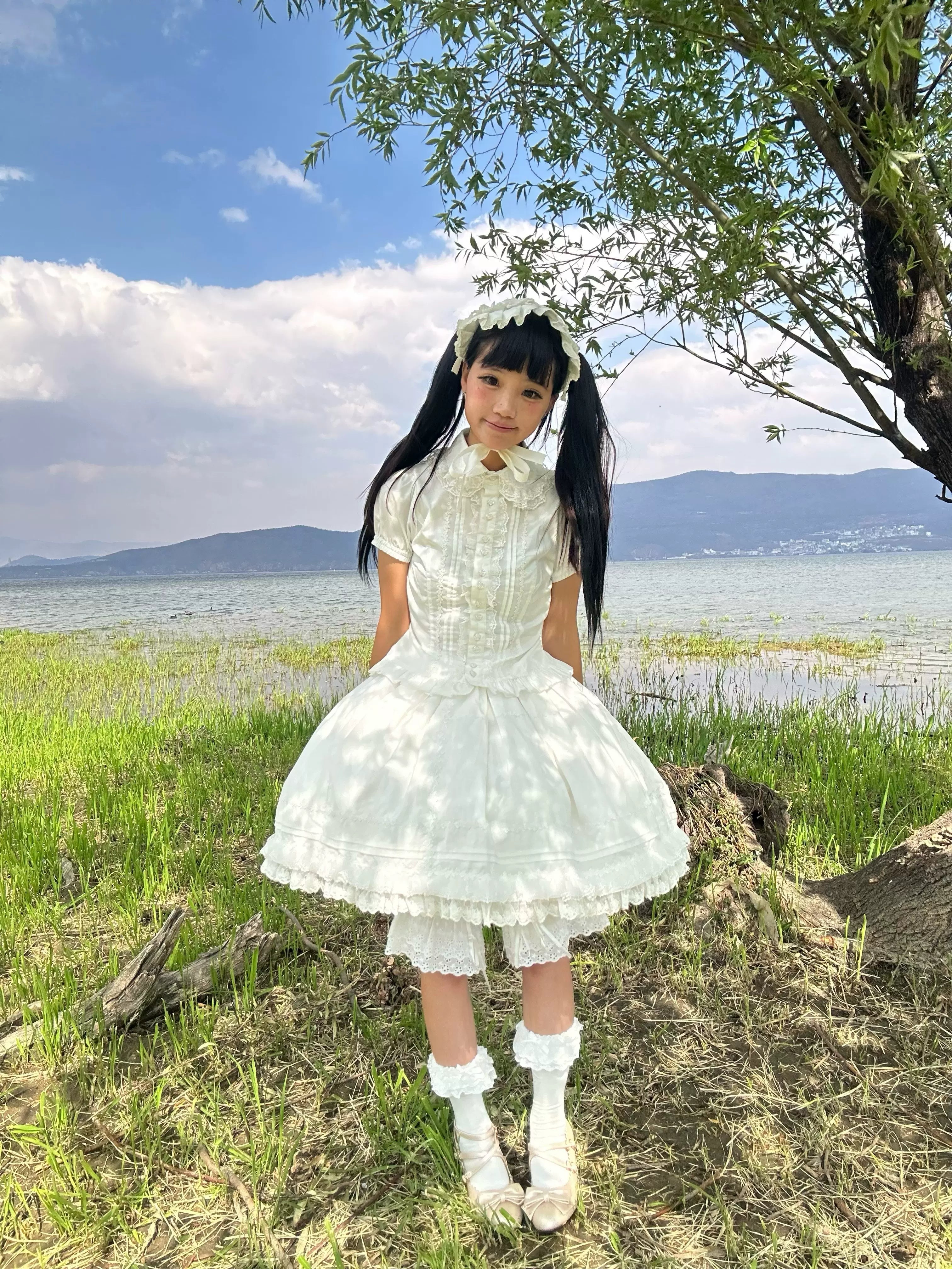 Sugar Heart Rose - Cotton Old School Lolita SK with Ruffled Hem