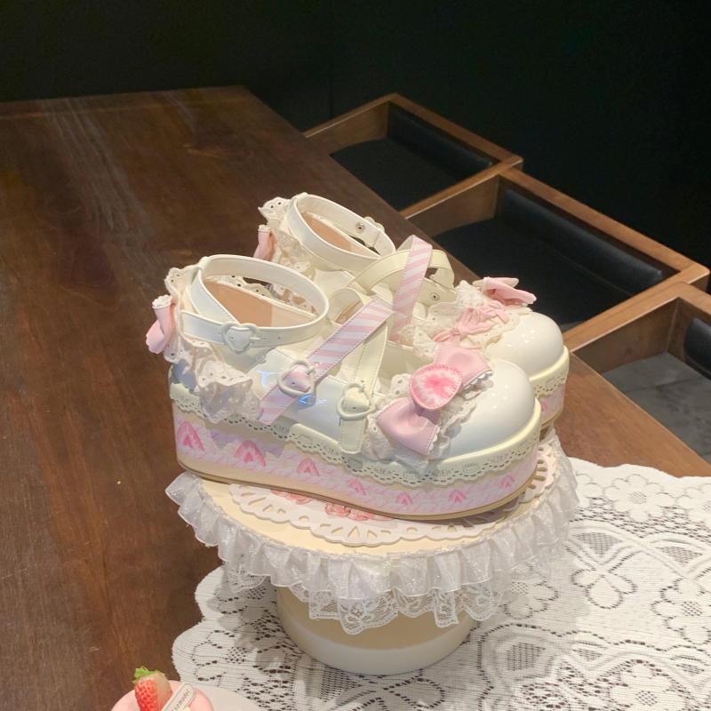 Aimee - Strawberry Limited - Sweet Lolita Platform Shoes Girlish Shoes (White / 34 35 36 37 38 39 40 41) 40588:668544