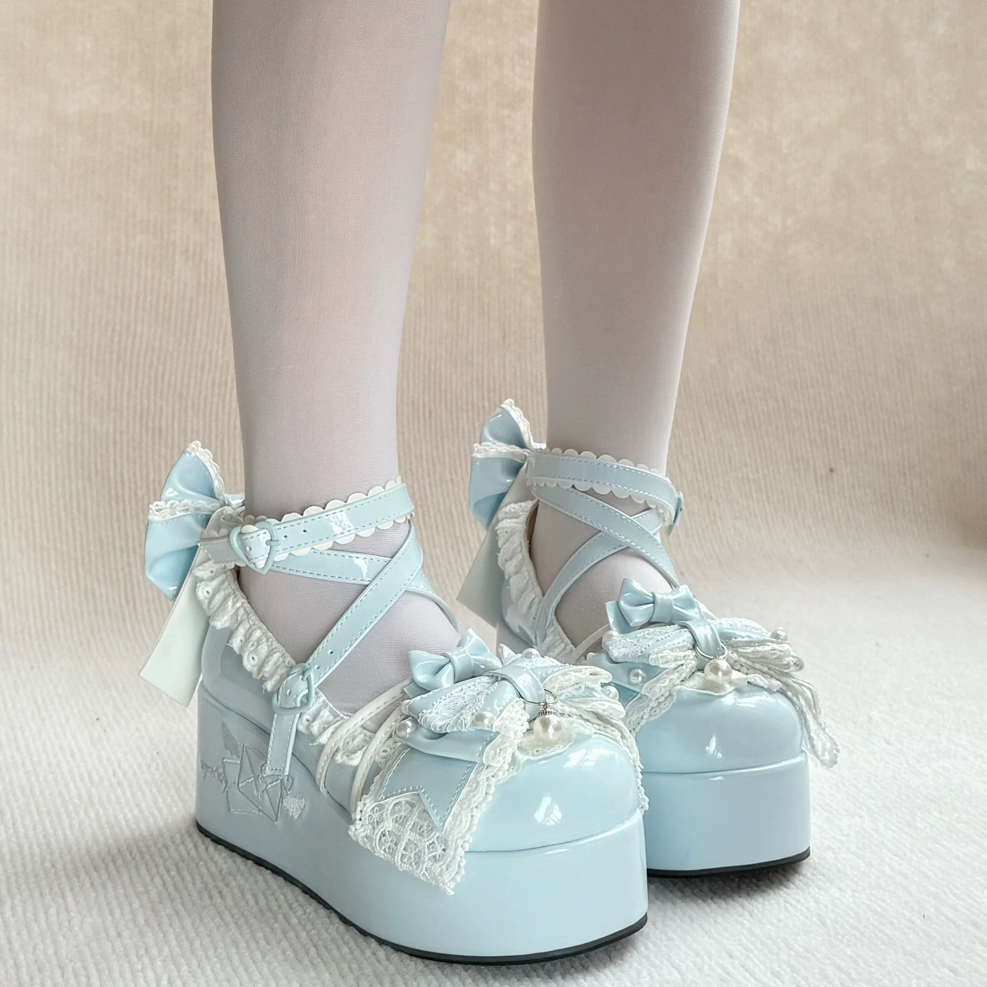 Sweet Dream Letter - Sweet Lolita High Platform Shoes, Embroidery & Bows
