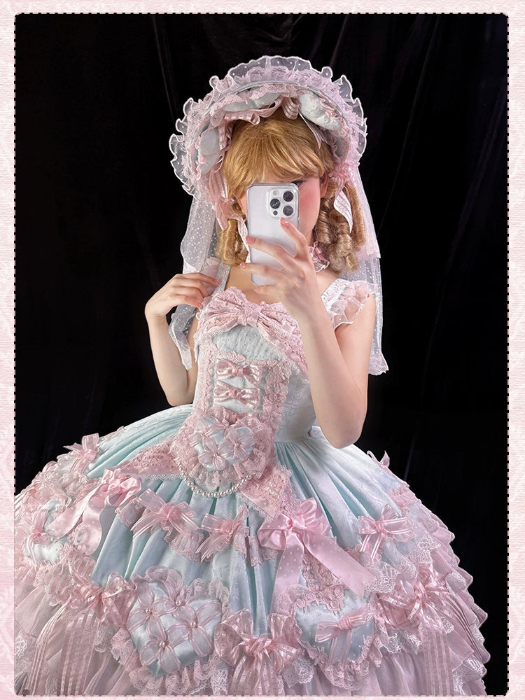 Shuang Sheng Xiao Xiong - Heart of Love - Sweet Lolita Wedding JSK, Bow Details 44306:803236
