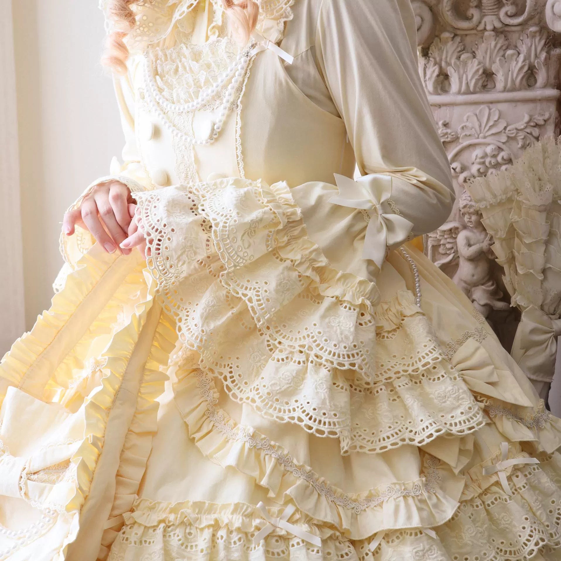 Plum Tree - Pure Love Language - Sweet Lolita Pearl JSK Princess Sleeves Blouse