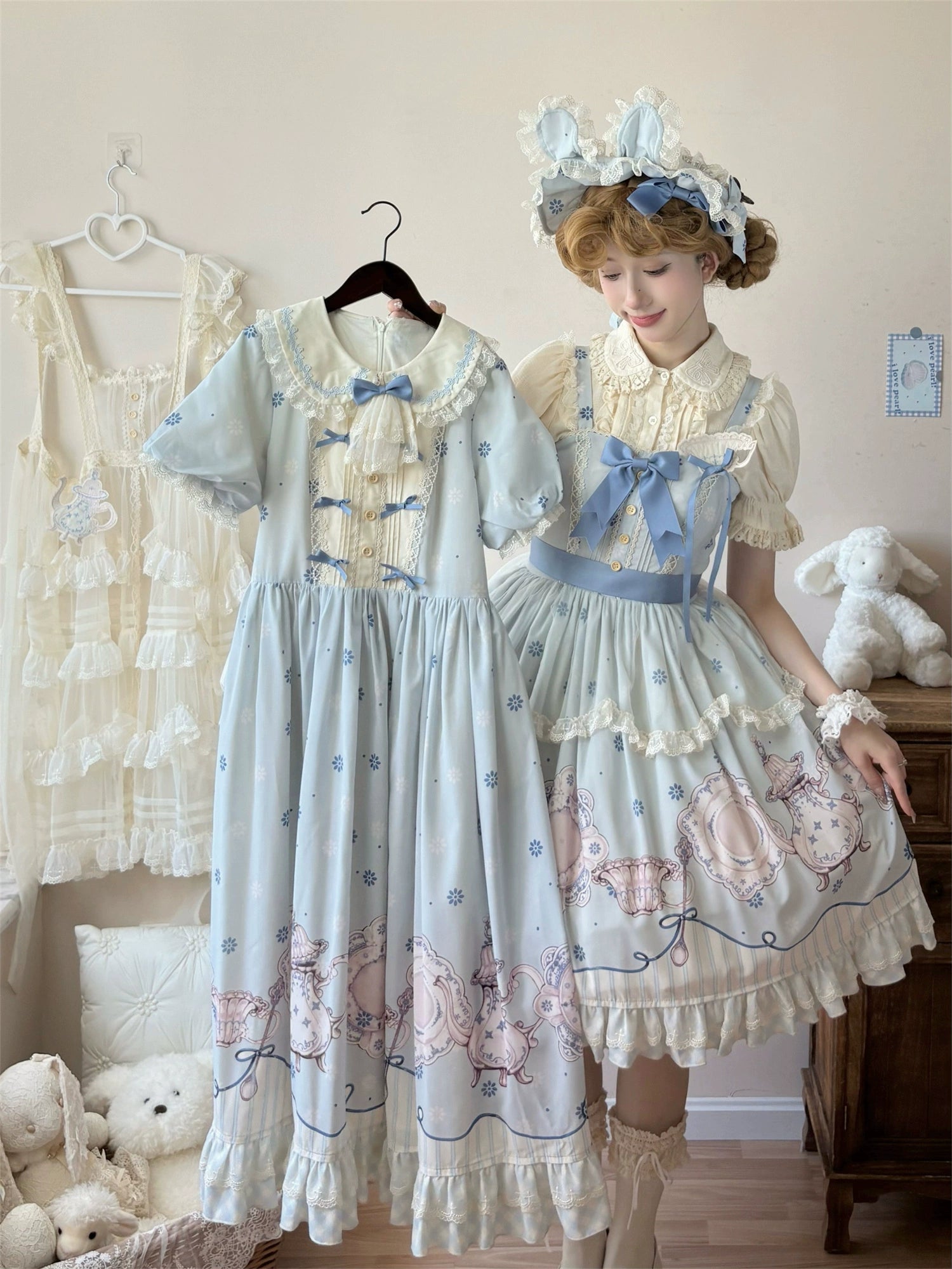 Uncle's Workshop - Veronica Spring Tea - Plate Printed Sweet Lolita Dress