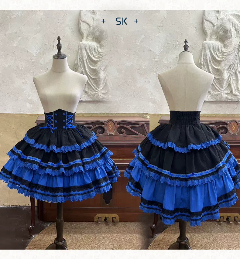 Nightmare - Gothic Lolita Ruffled Blouse and Tiered Skirt Set 45439:852788