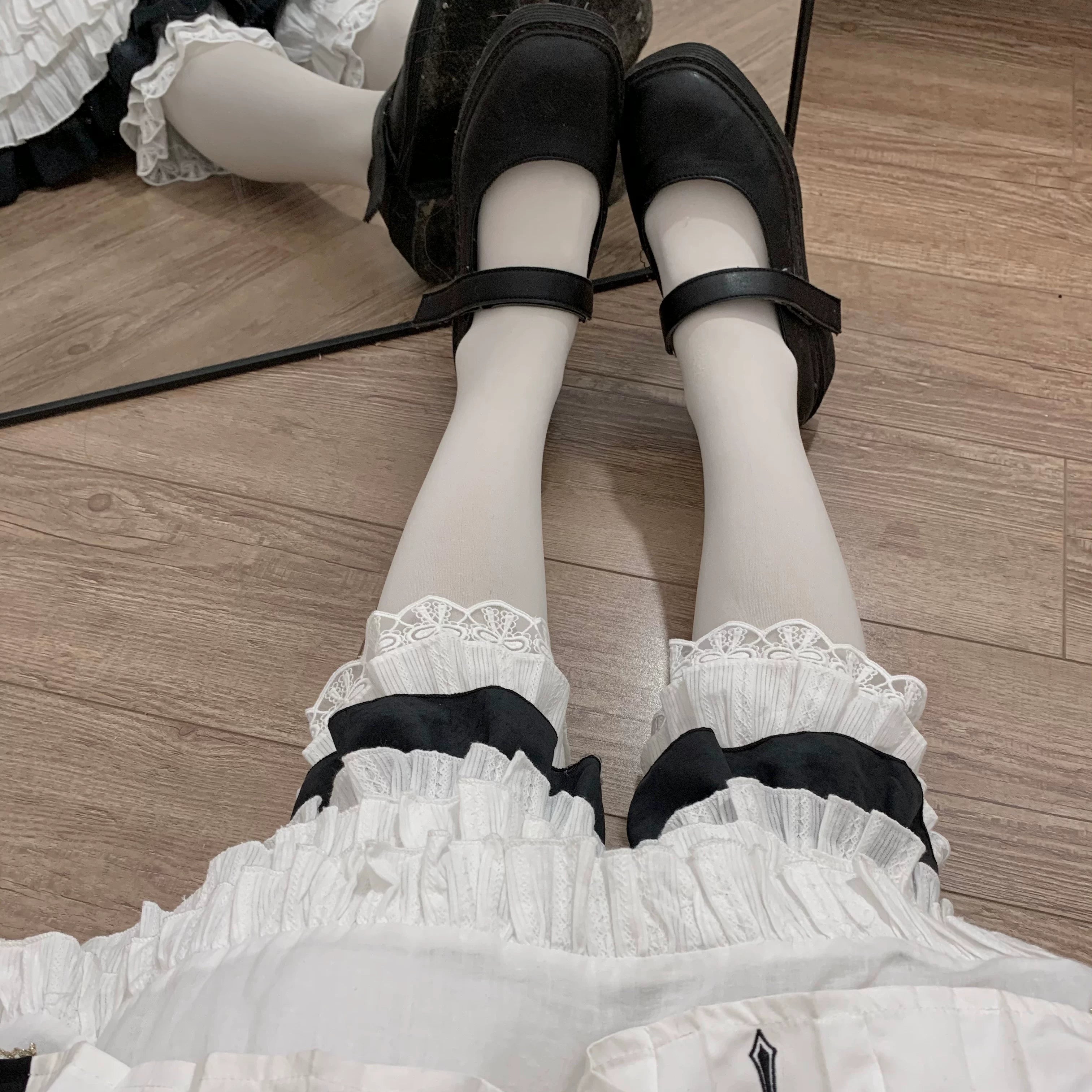 Sweet Lolita Jacquard Cotton Bloomers, Accordion Pleats