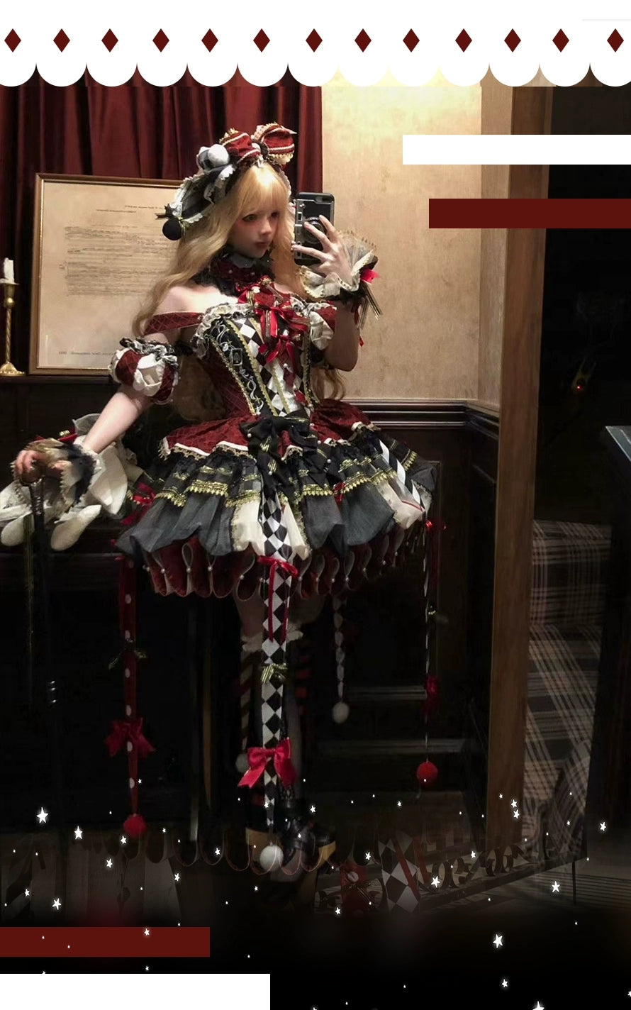 MieYe - Queen - Circus Inspired Lolita JSK Dress, Built-in Fishbone 44300:803407