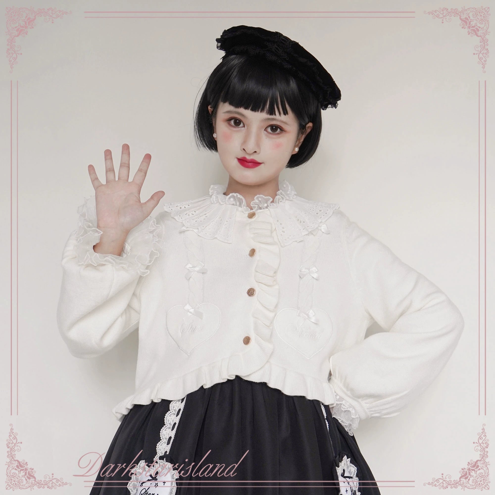 (BFM)Dark Star Island~Sugar Frost~Sweet Lolita Cardigan Knit Embroidered Sweater 34274:449374