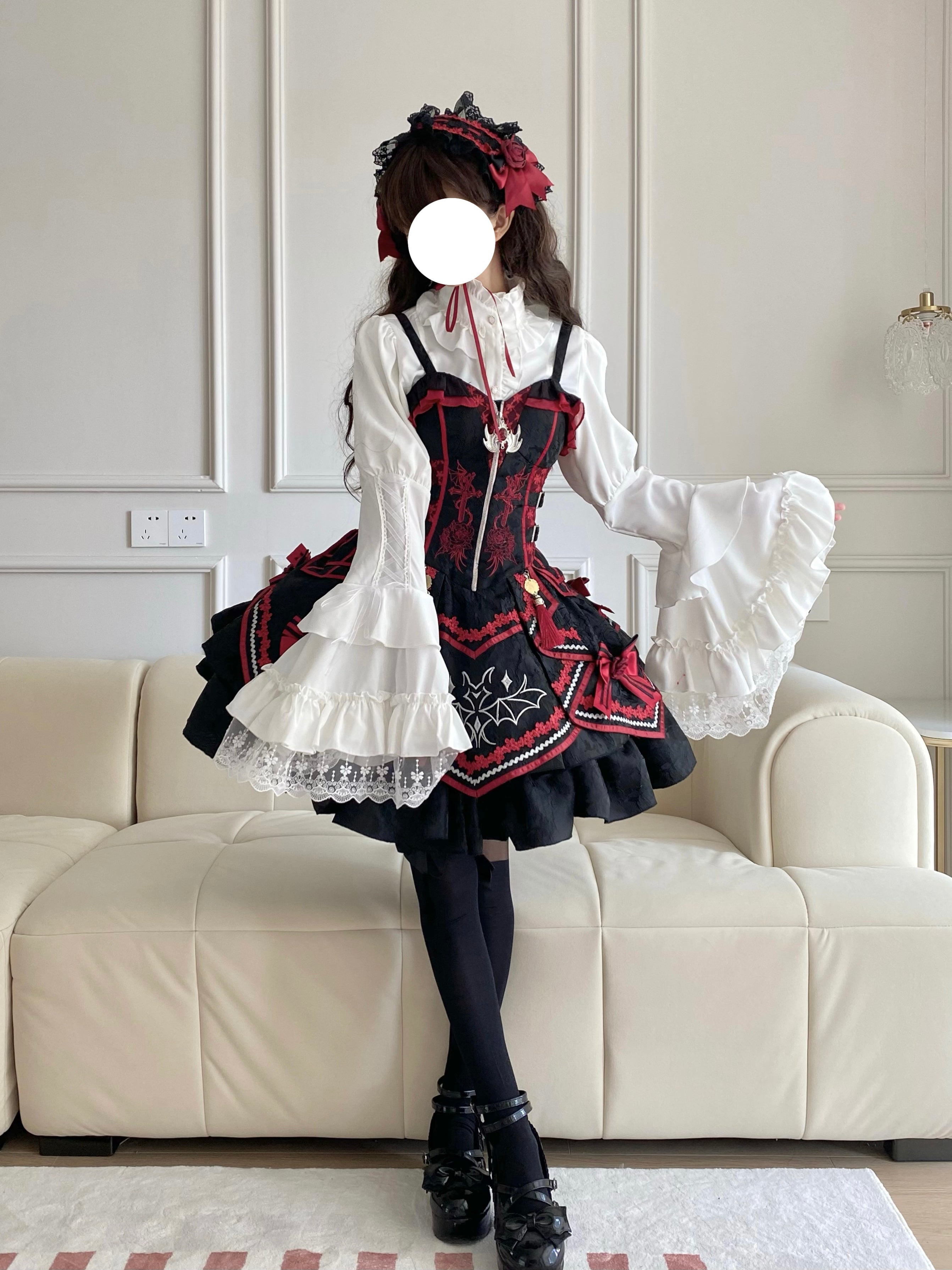 Ocelot - Gothic Lolita Halloween Blouse, Bat Inspired 16288:215256