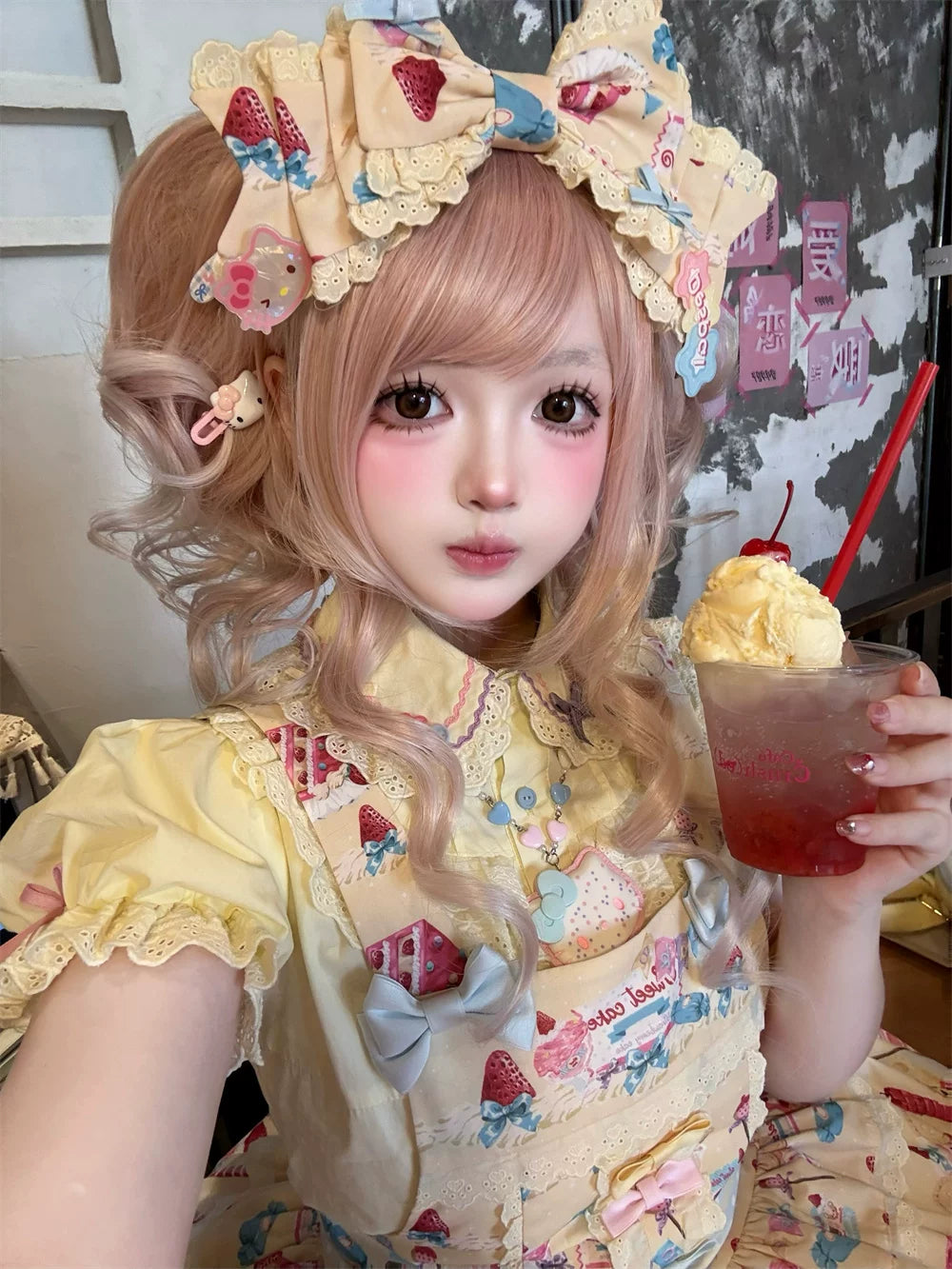 Cute More - Candy Colored Sweet Lolita Blouse, Ruffled Collar