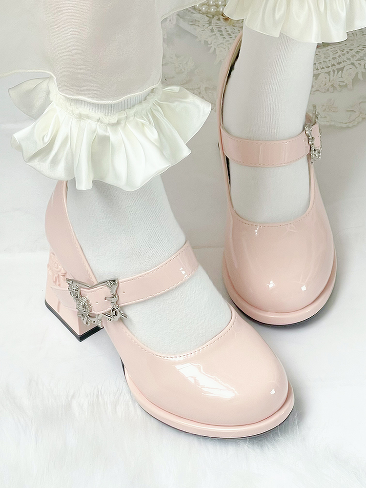 Dreamland~Wanxiang Cycle~Elegant Lolita Heel Shoes with Embossed Rose 42471:741392