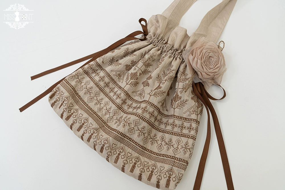 Miss Point - Twilight Radiance - Retro Lolita Accessories, Embroidered Handbag 43554:779633