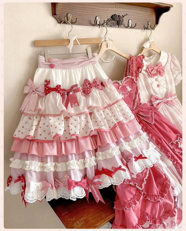 Mademoiselle Pearl~Bow Bunny~IP Collab Sweet Lolita OP Dress Bow JSK OP 38022:578548