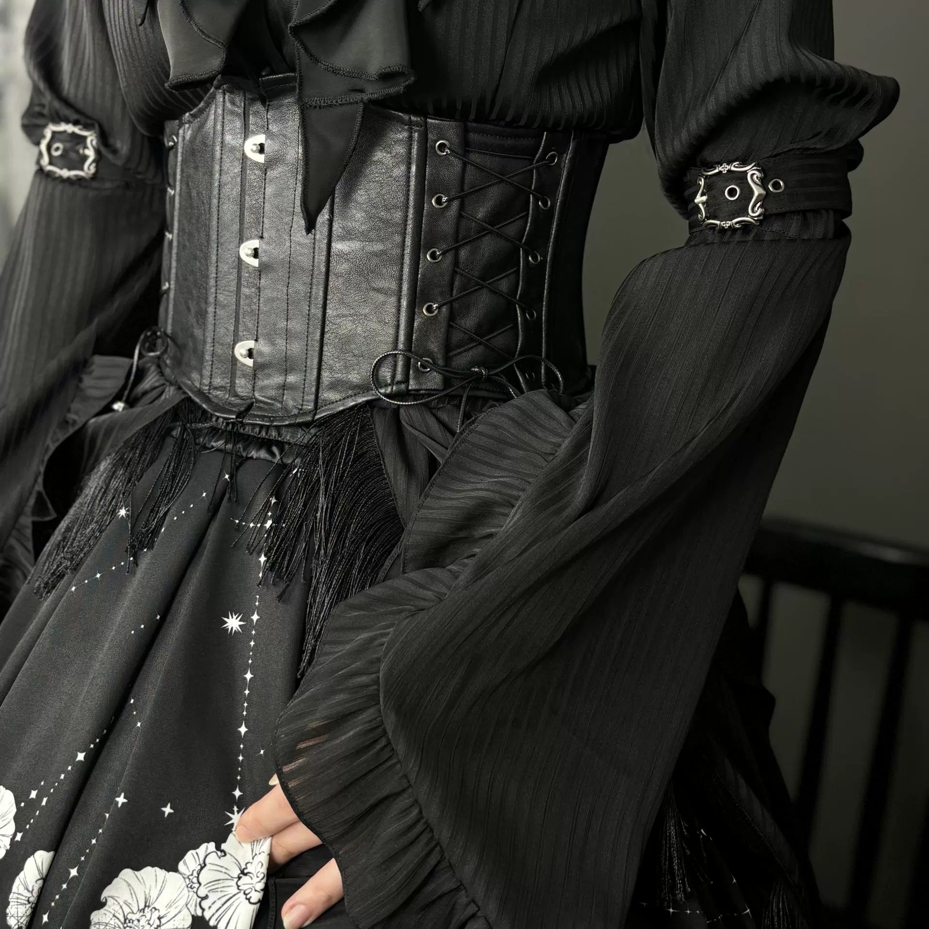 Caged Bird Hotel - Bone Theater - Gothic Lolita Waist Corset Black Slimming Corset