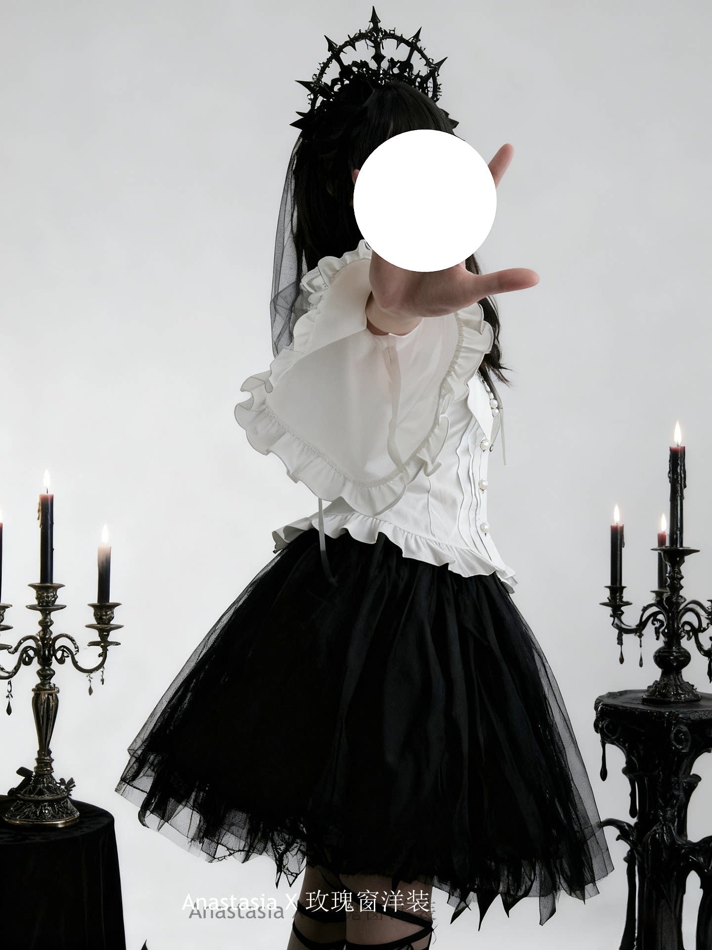Night Prayer - Gothic Lolita Cotton Blouse, Hime Sleeve