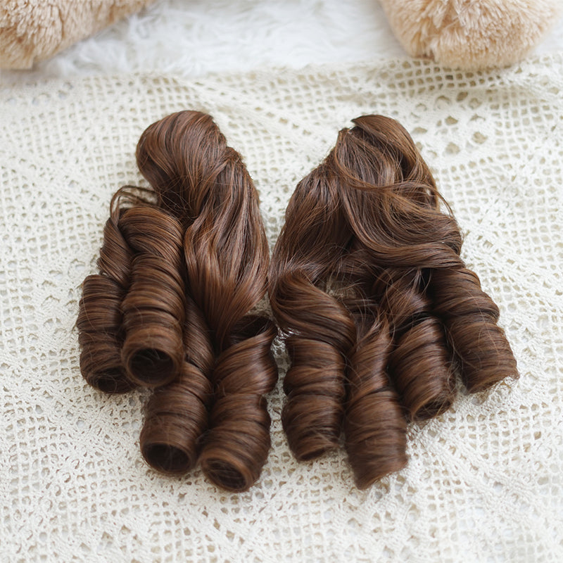 Imperial Tea~Daily Lolita Wigs Roman Roll Wig Caramel Roman curls with double ponytails 33894:456822