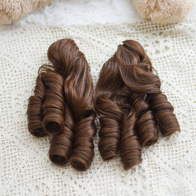 Imperial Tea~Daily Lolita Wigs Roman Roll Wig Caramel Roman curls with double ponytails  