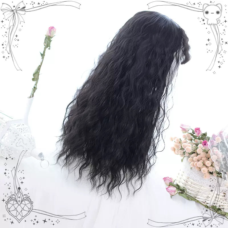 Dalao Home - 65cm Wave Lolita Wig Multicolors little witch natural black+wig net