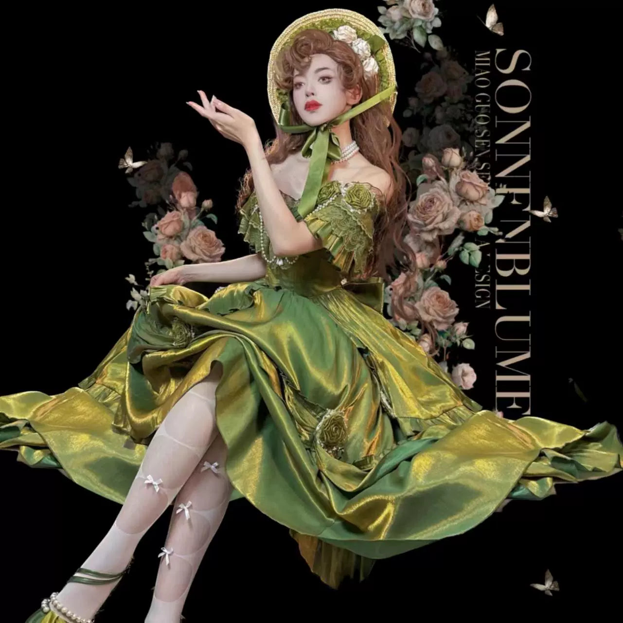 Meowing and fruity - Tana Manor - Classic Lolita Accessories Sleeves Trailing Shawls