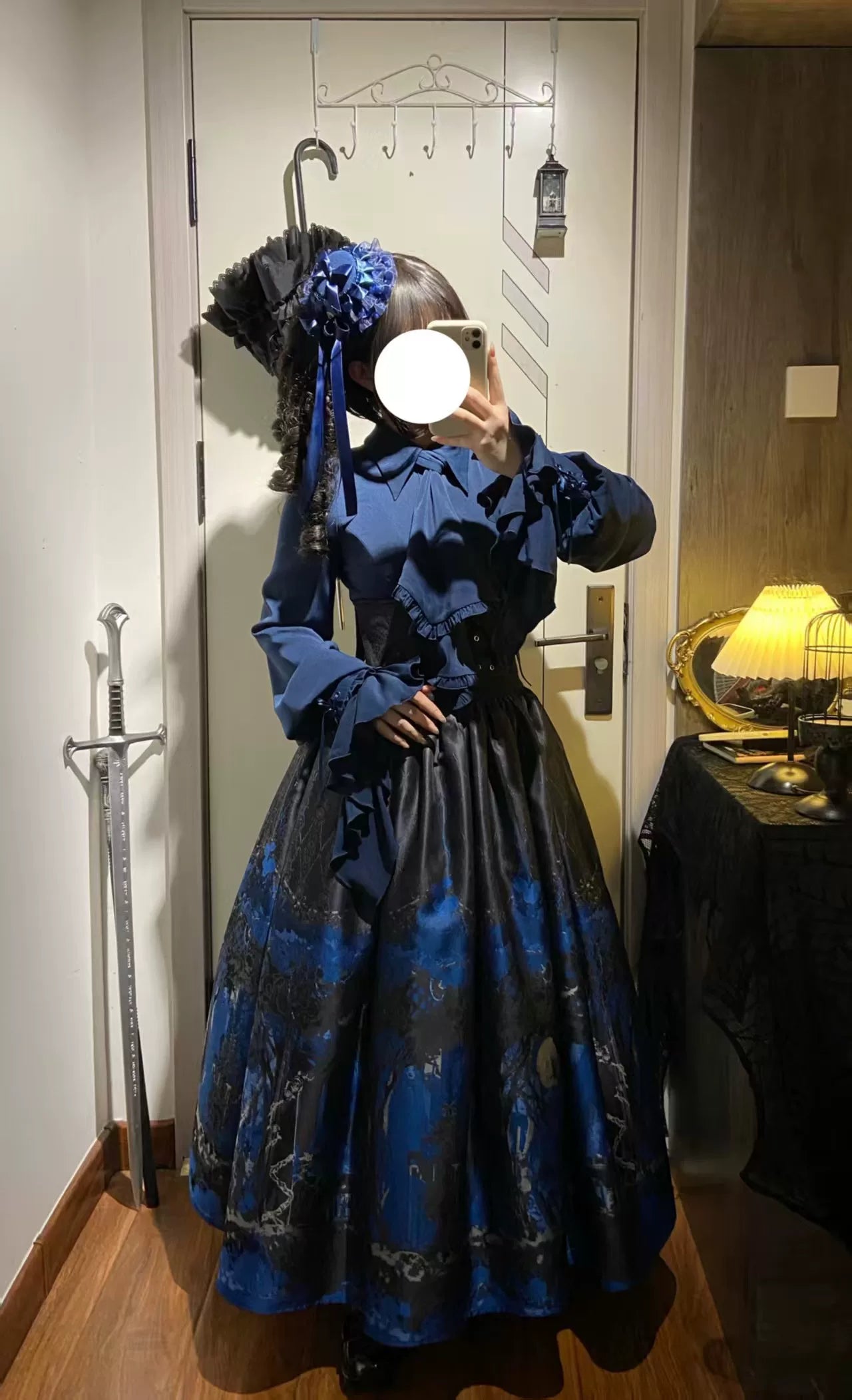 Moon Knight - Ouji Lolita Lantern Sleeve Blouse, Detachable Cuffs