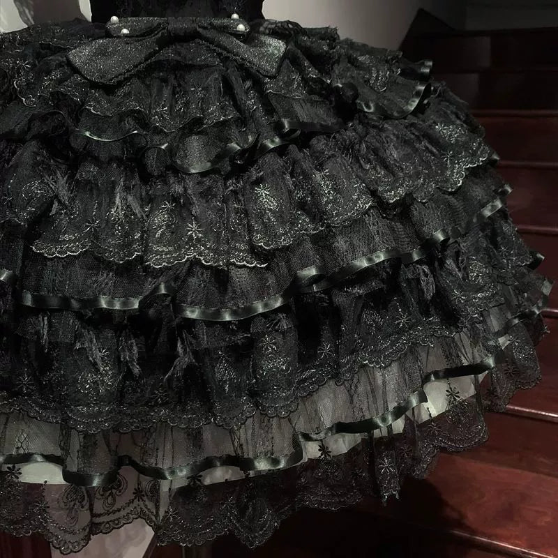 Hanguliang - Feather's Ballad - Wedding Lolita JSK Dress, Tiered Ruffles