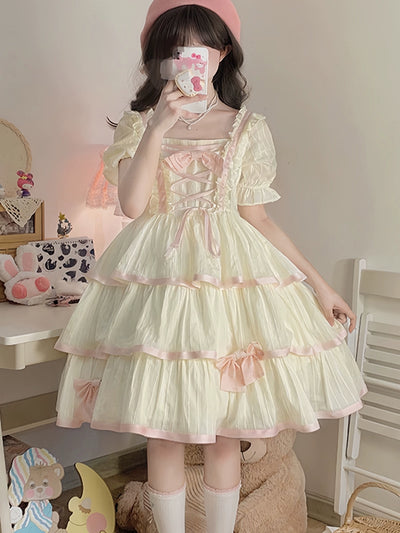 Yueele~Plus Size Lolita OP Dress Summer Princess Lolita Dress   