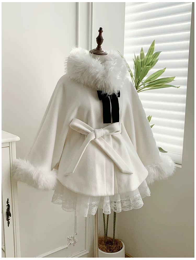 Winter Island Memory - Elegant Lolita Winter Coat & OP Dress Set 44444:808010