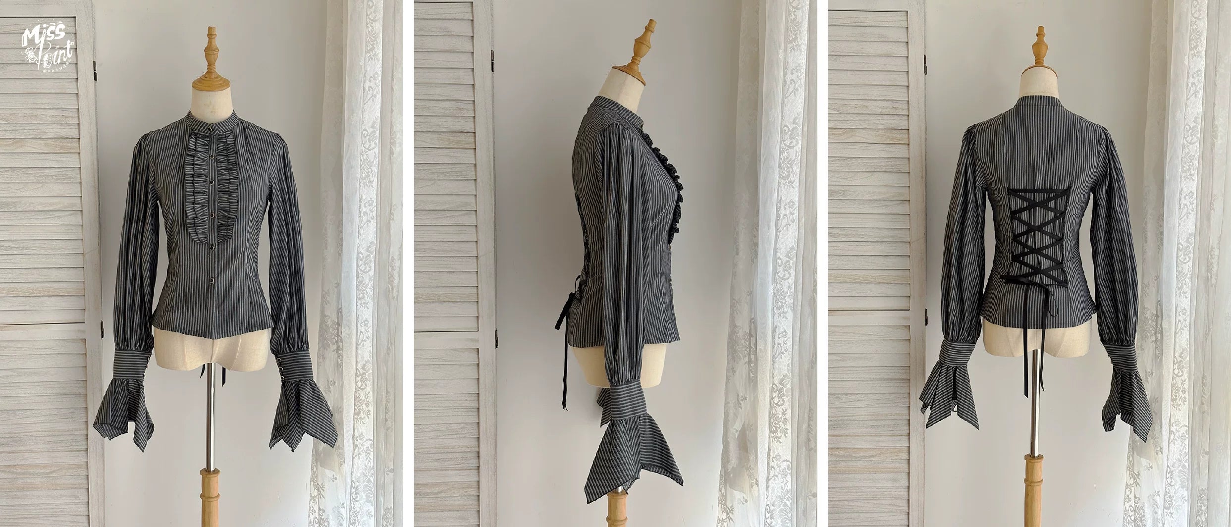 Perint Manor - Gothic Lolita Striped Dress, Tailor-made 44410:808345