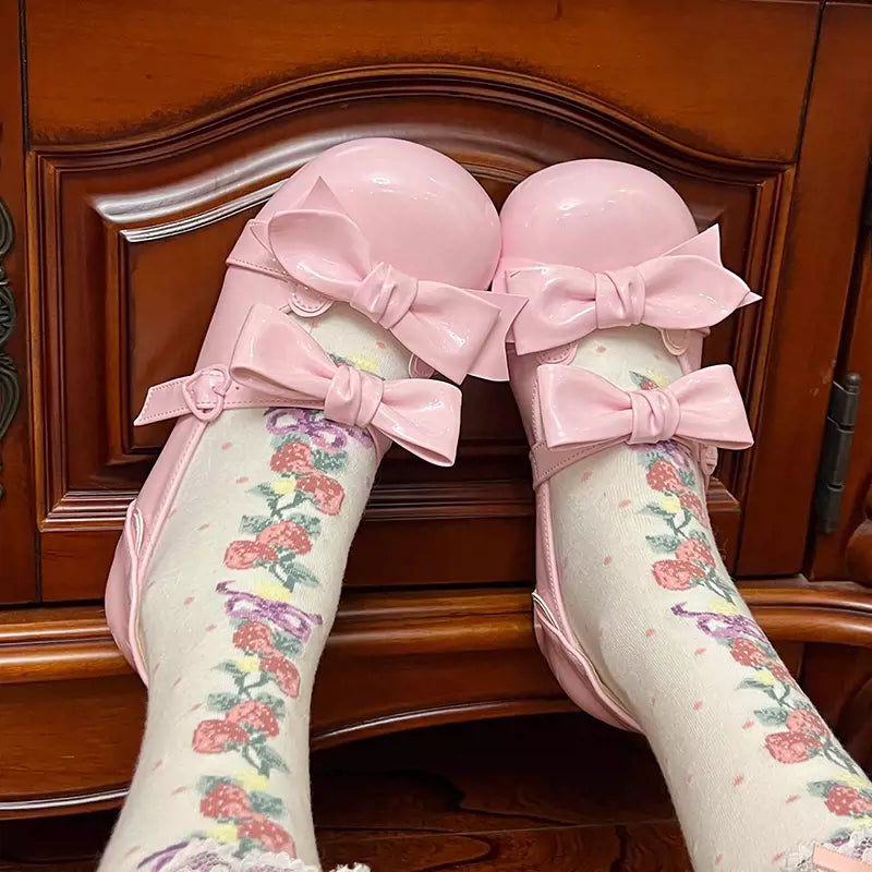 Beauty Bunny~Kawaii Lolita Shoes Low Heels Round Toe PU Shoes 36074:509154