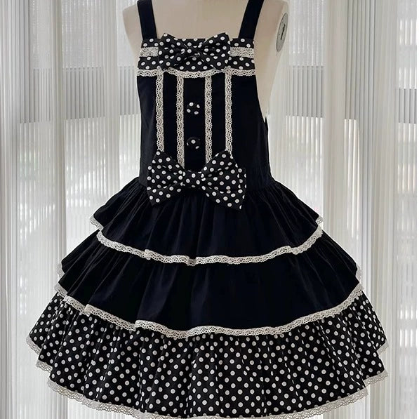 Sweet Dream Sheep - Polka Dot Tri-Hem - Cotton Sweet Lolita Salopette, Peter-pan Shirt (L M S XL) 43282:775675