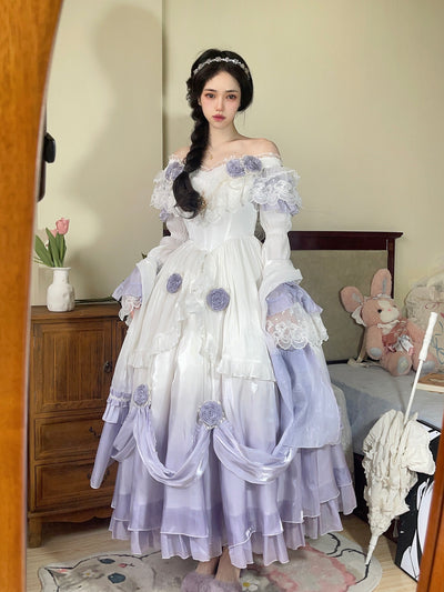 (BFM)Meowguo Sensen~Tana Manor~Elagant Lolita Dress and Accessories Multicolors gradient purple a pair of detachable sleeves 