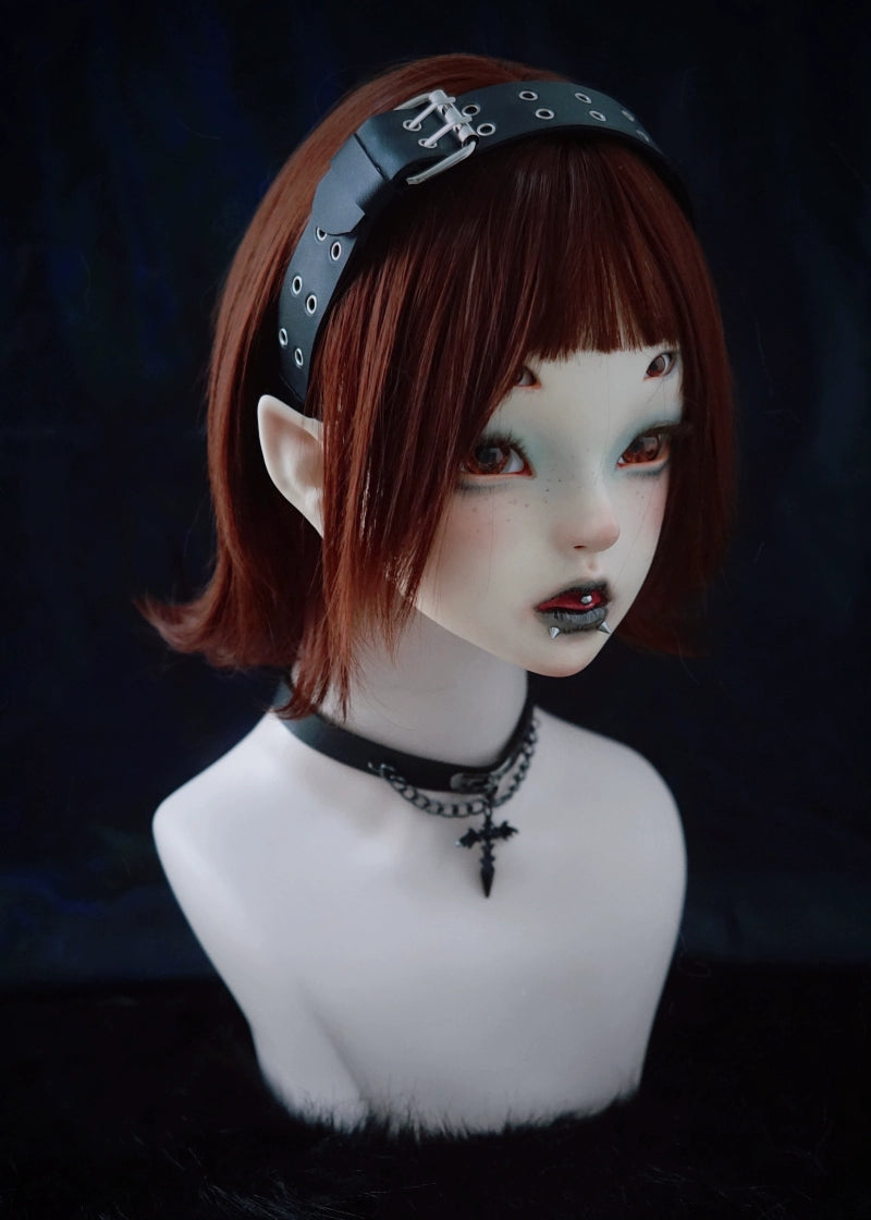 Strange Sugar~Gothic Lolita KC Faux Leather Punk Lolita Hair Accessories 36648:533454