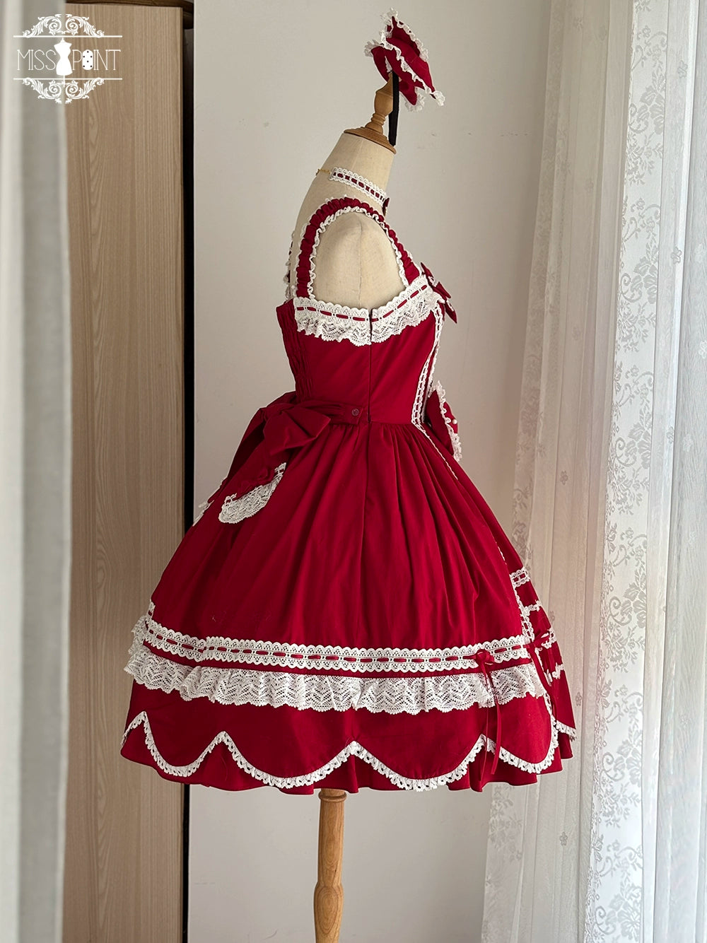 Vintage Petal Rabbit - Cotton Old School Lolita JSK Dress With Petal-Shaped Hem 43136:769651