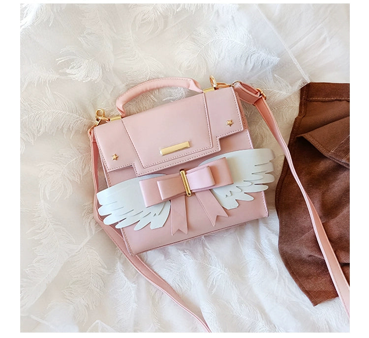 Prime Sister - Sweet Lolita Shoulder Bag Wings Bow Design High Capacity Bag