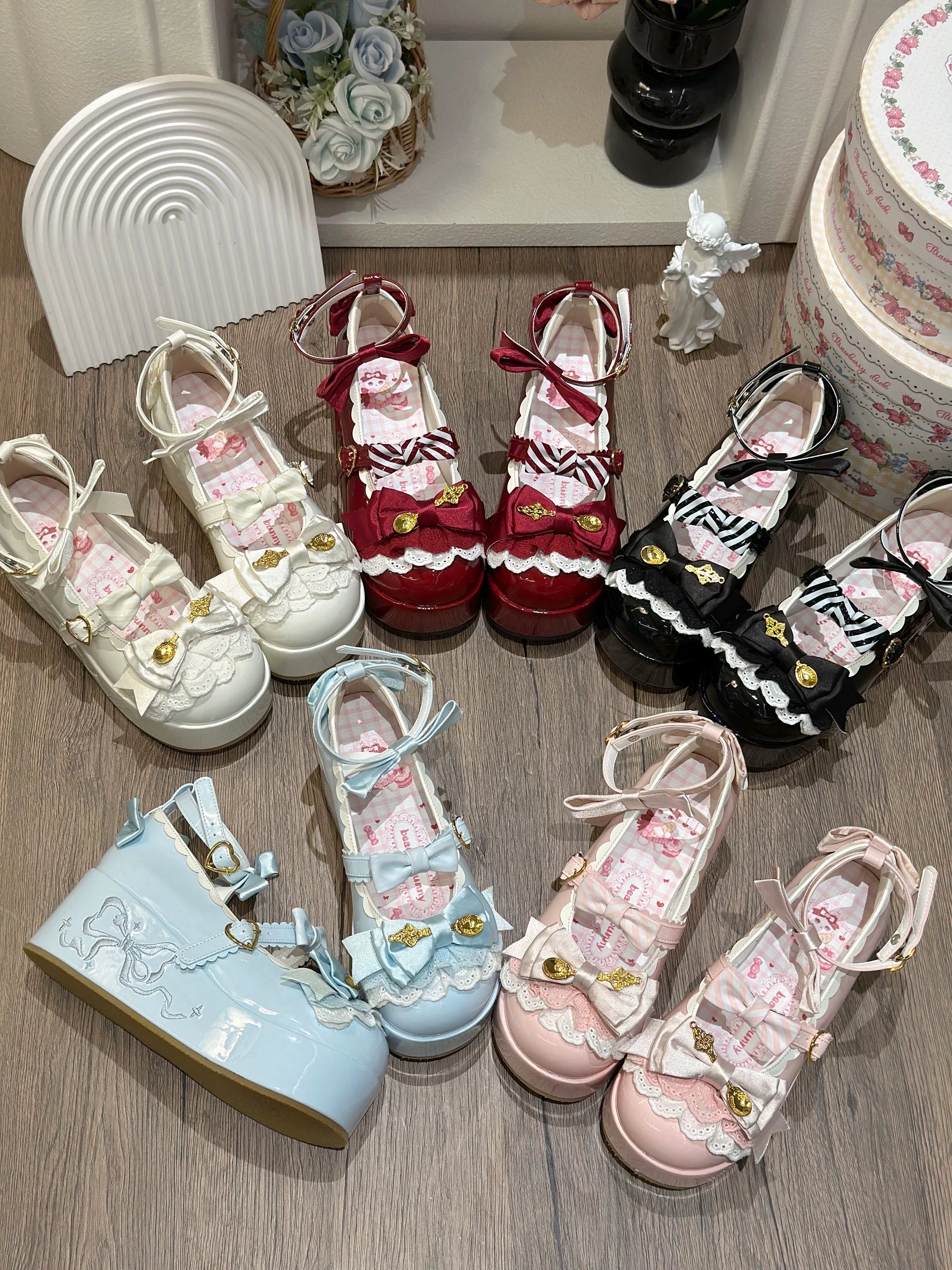 Mousse Rolls - Platform Sweet Lolita Shoes, Detachable Golden Spoon