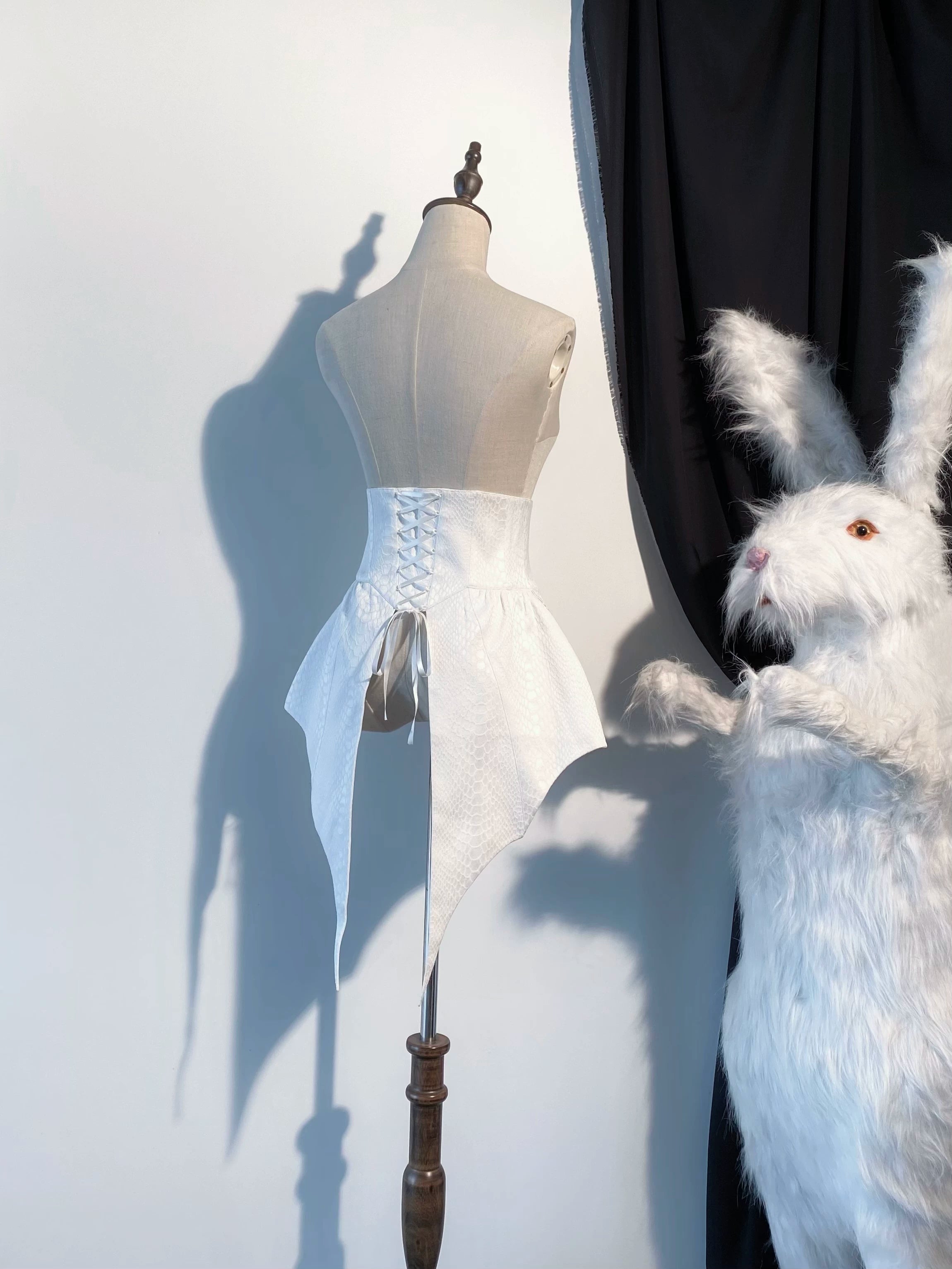 Blue Moon Bone Erosion - Gothic Lolita Waist Cincher, Bat Wing Hem 44453:809535