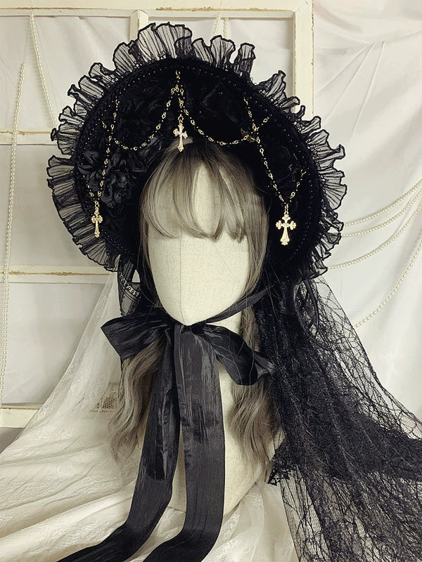 Sweet Jelly Lolita - Goth Lolita Bornet Elegant BNT Headdress
