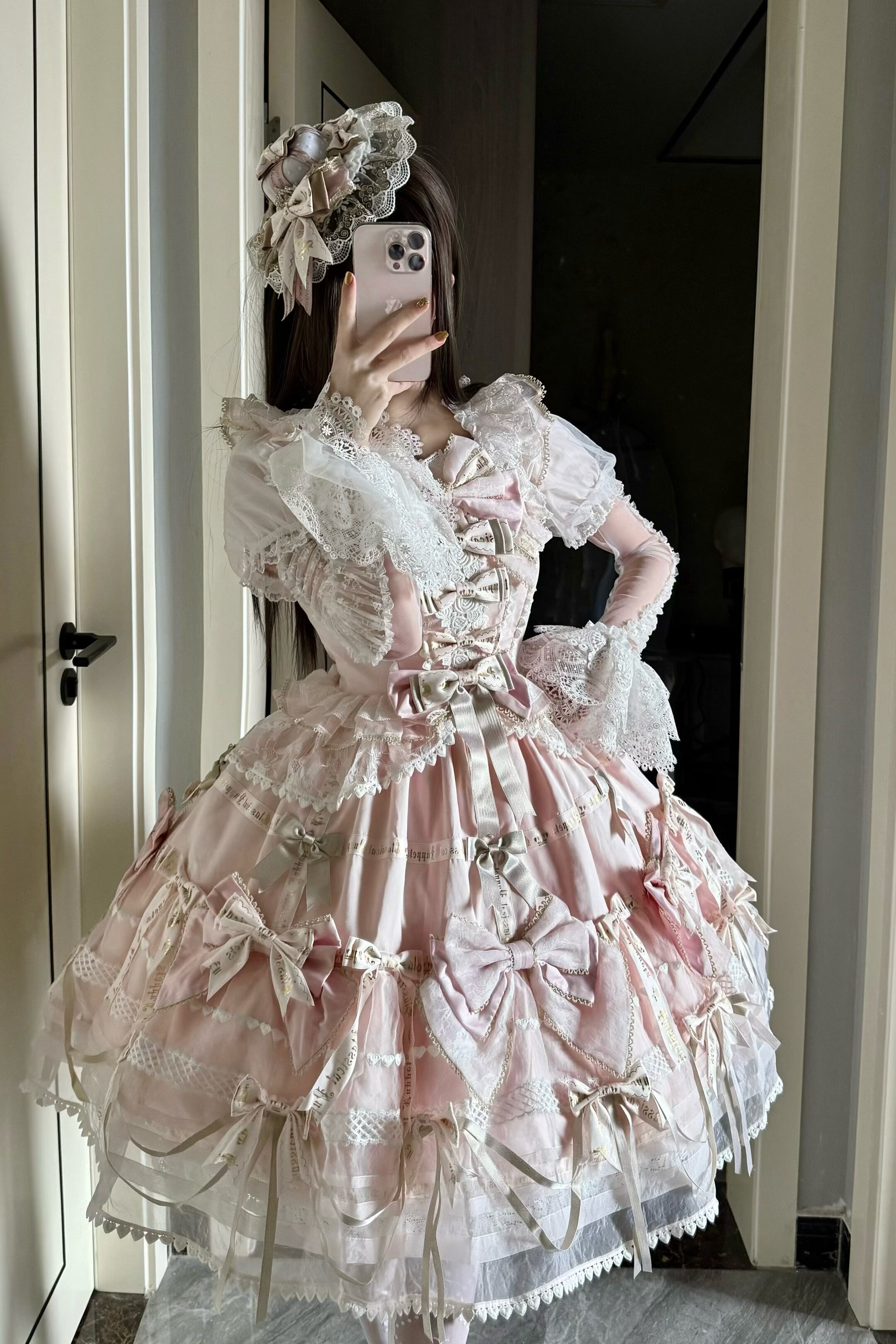 Frosted Starlight - Old School Lolita Blouse, Detachable Sheer Sleeves 44613:814453