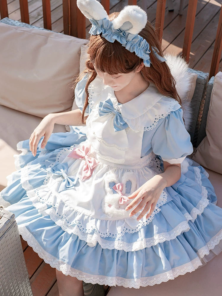 OCELOT - Leopard Bunny - Classic Maid Lolita OP with Apron and KC