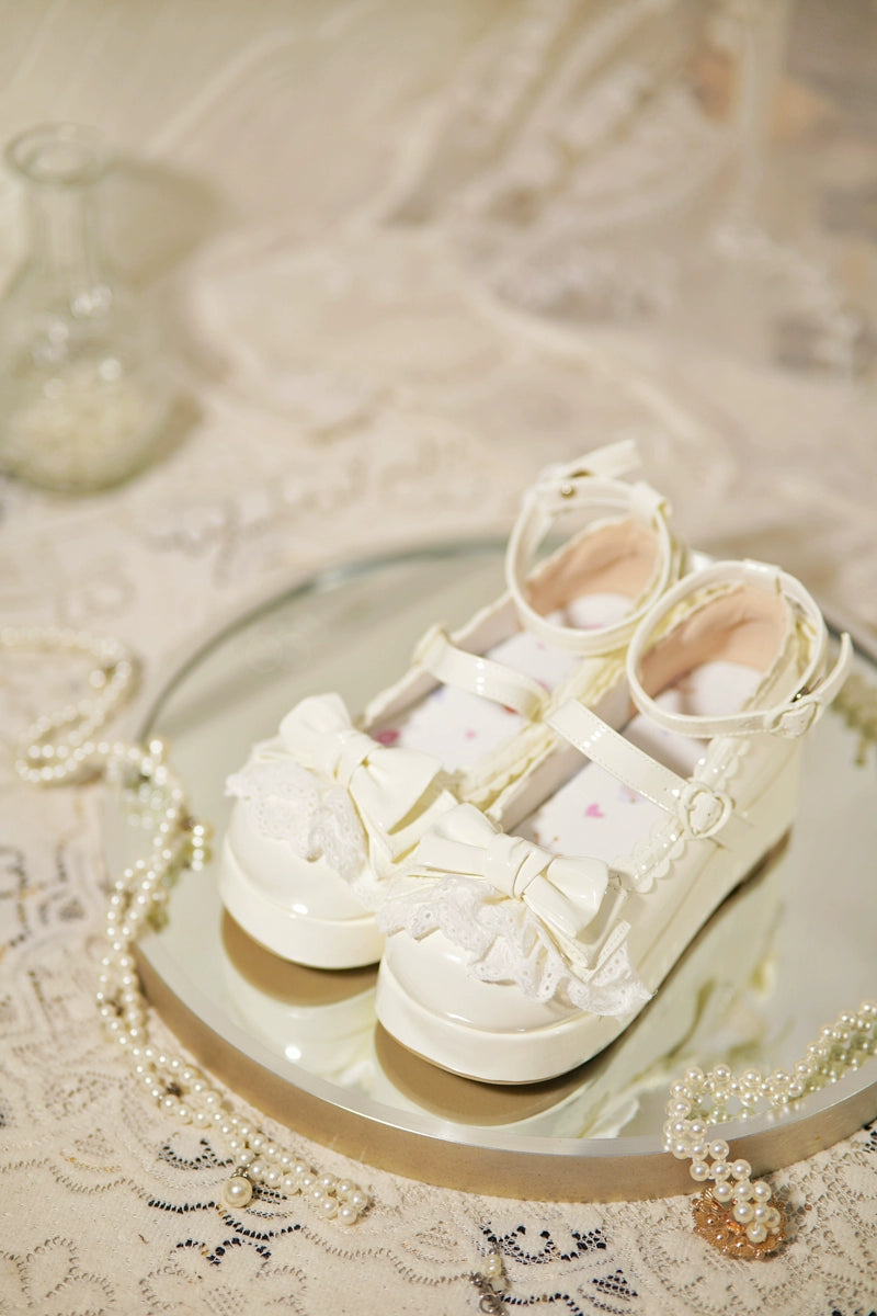 Jiujiu Lolita - Milky Puff - Sweet Lolita Heels Shoes, Round Toe With Petite Wedge 43858:787878