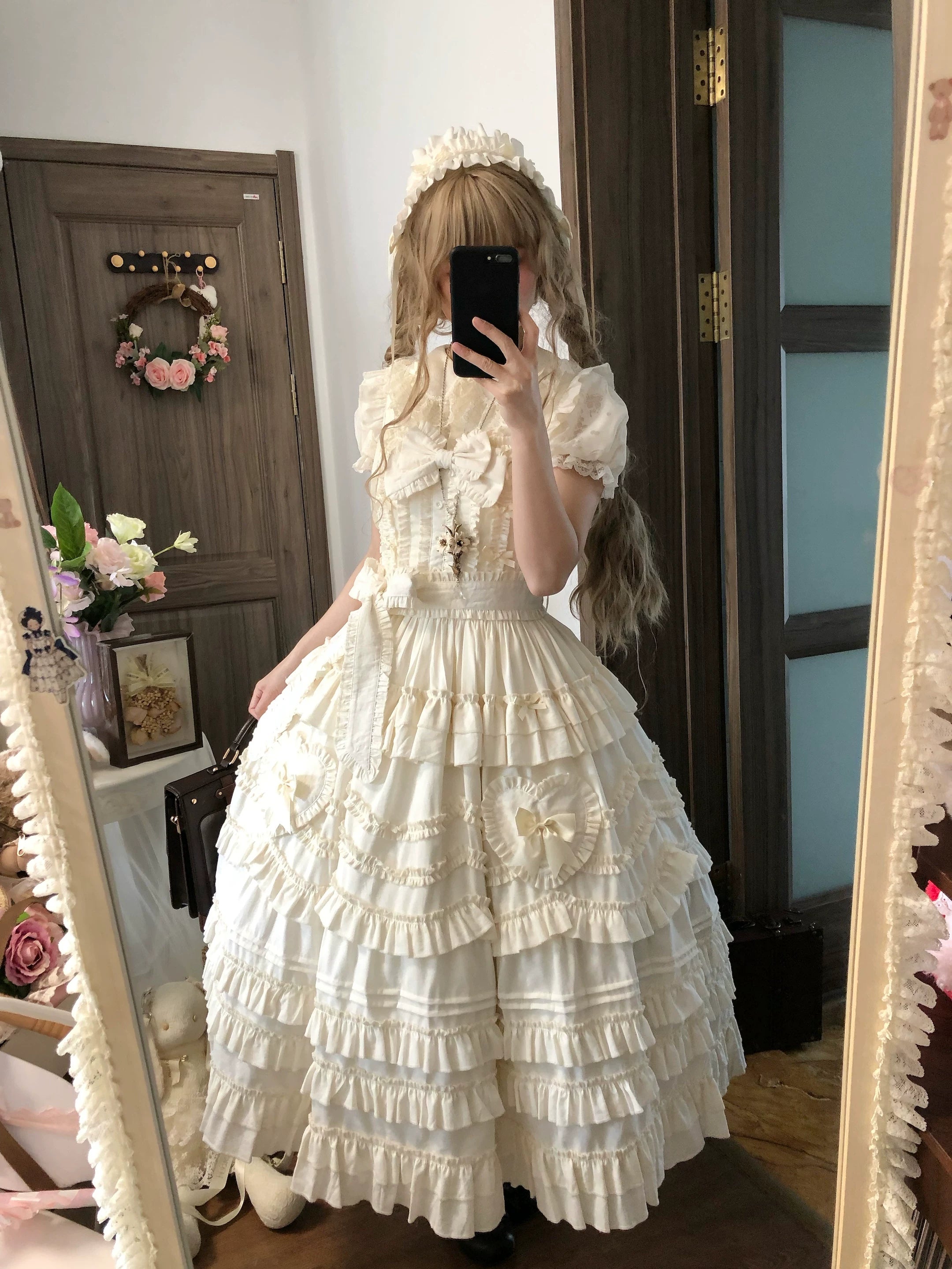 Loveheart - Solid Classic Lolita JSK Dress, Tiered Hem 44486:810048