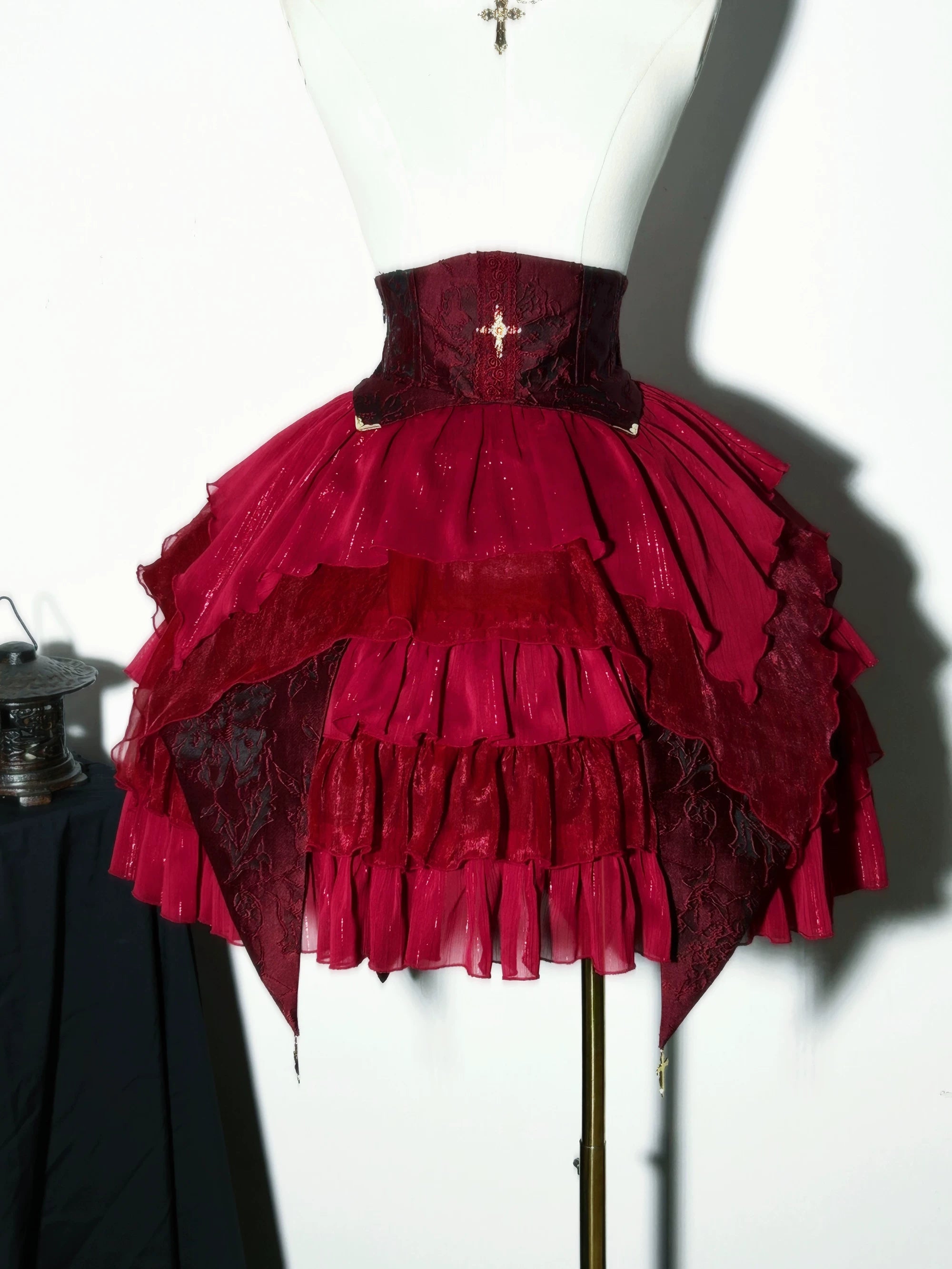 Genesis and Armageddon - Gothic Lolita High-low Hem Shirt, Boning SK (L M S) 44737:820886