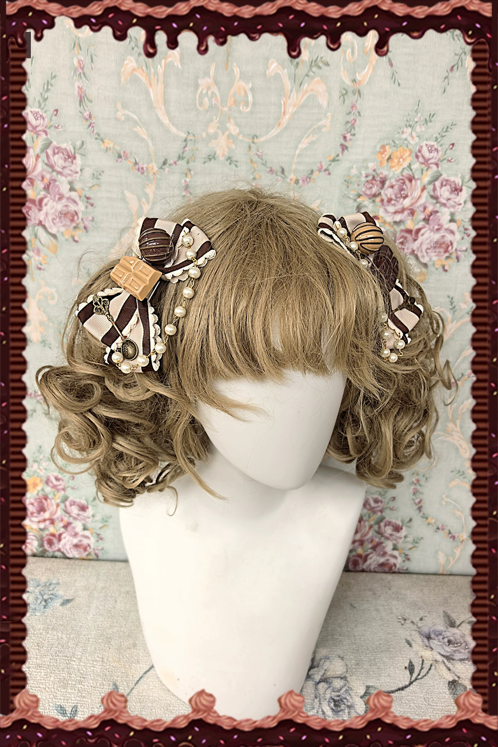 Chocolate Carousel - Peter Pan Collar Old School Lolita JSK Dress, Carousel Print