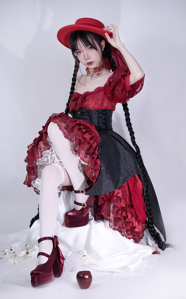 Dreamland - Floating Dream Lily - Elegant Lolita High Heel Shoes, Detachable Bow 39502:621956
