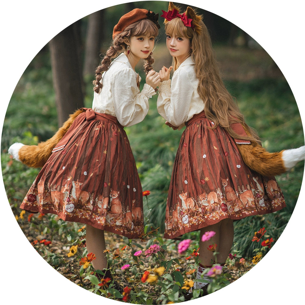 Miss Point - Fat Fox in the Forest - Elegant Lolita Skirt Detachable Chest Guard SK