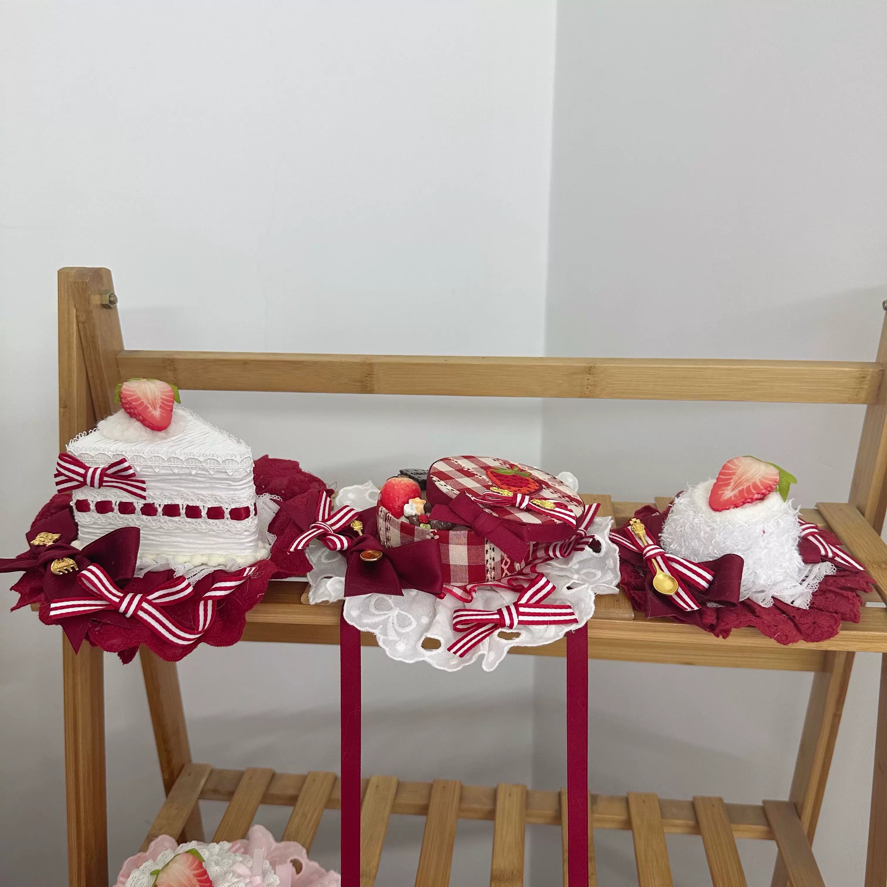 Sweet Lolita Headdresses, Strawberry, Ruffles & Bows Candy Box Only (the one in the middle)