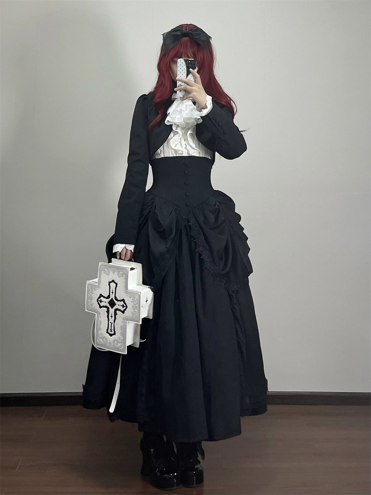 Muppet Mind Ben - Dreaming - Gothic Lolita Skirt Fishbone Long Skirt Ruffled Hem 36858:608410