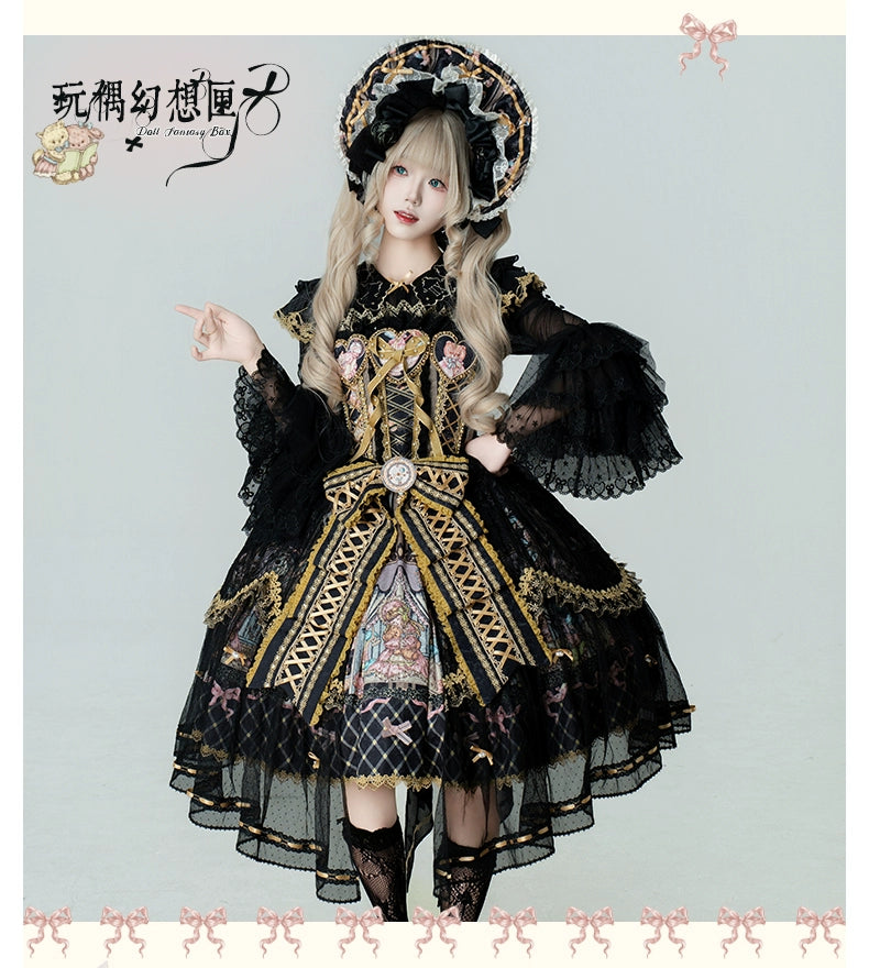 YingLuoFu - Doll Fantasy Box - Sweet Lolita JSK Dress & Tulle Blouse Set 44261:801510
