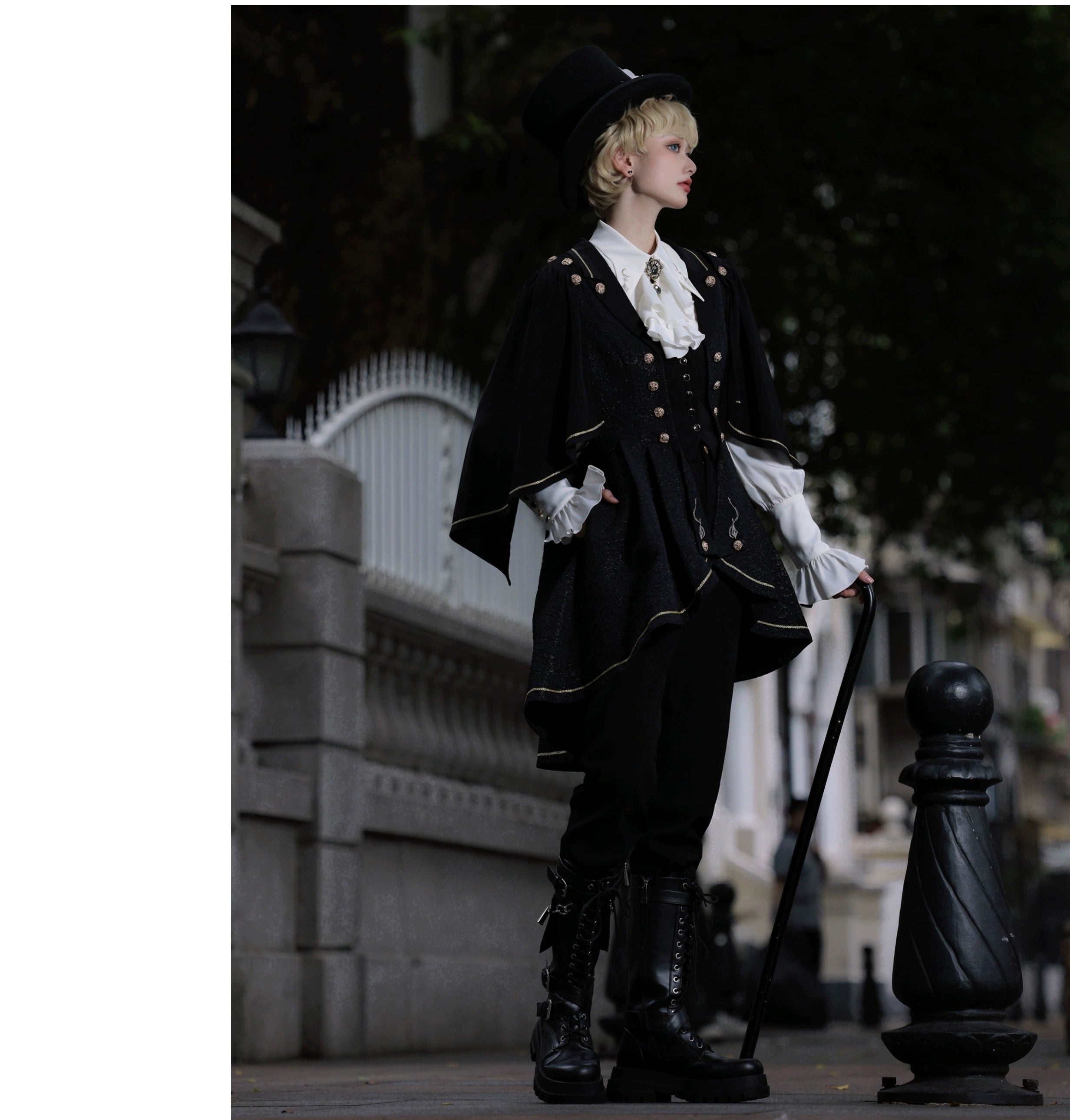 SilentMars~Fallen Moon Rule~Military Lolita Shirt Set Retro Knight Style Blouse 41196:687416
