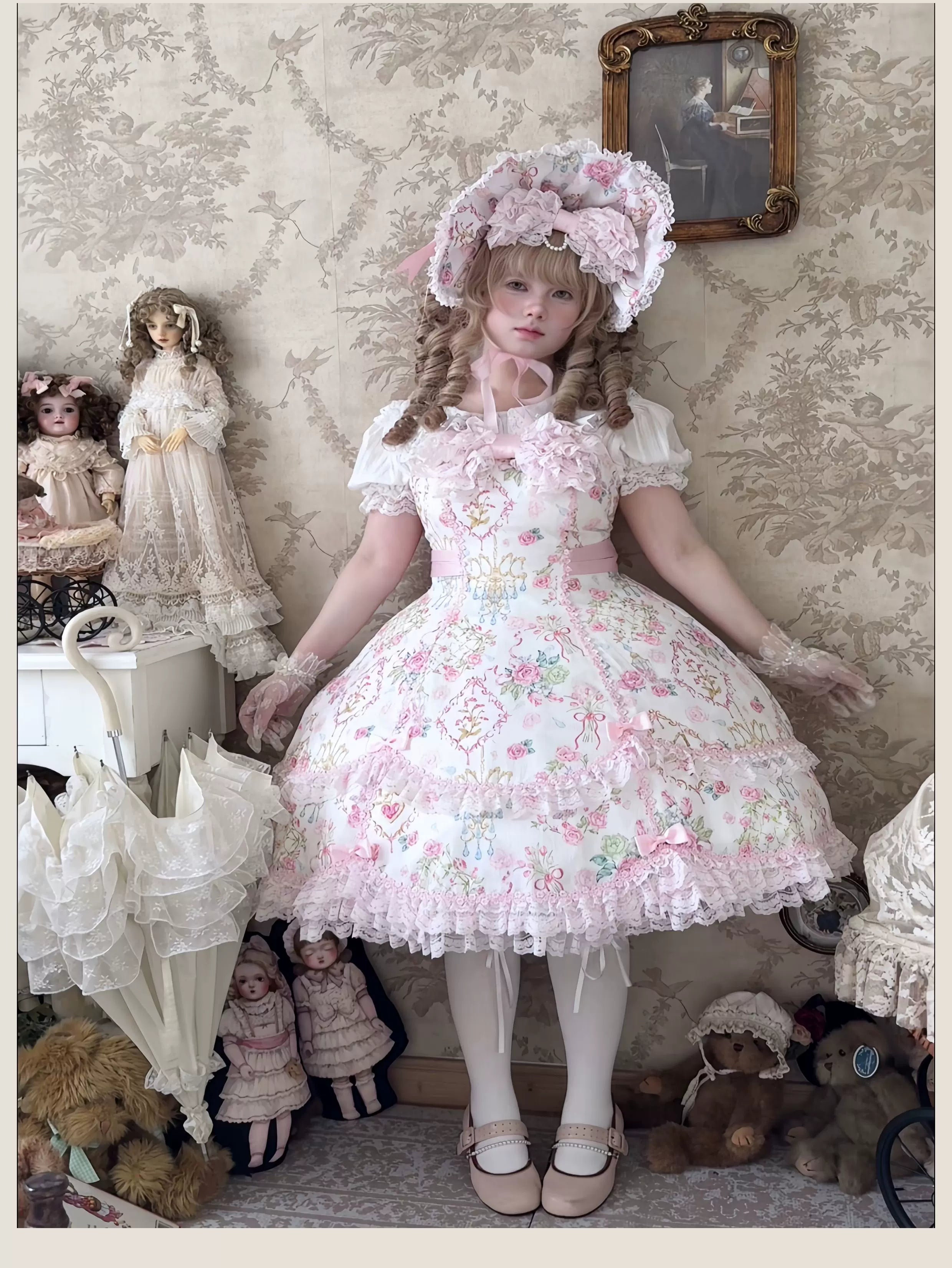Old School Lolita Peter Pan Collar Blouse with Lace 45504:851204