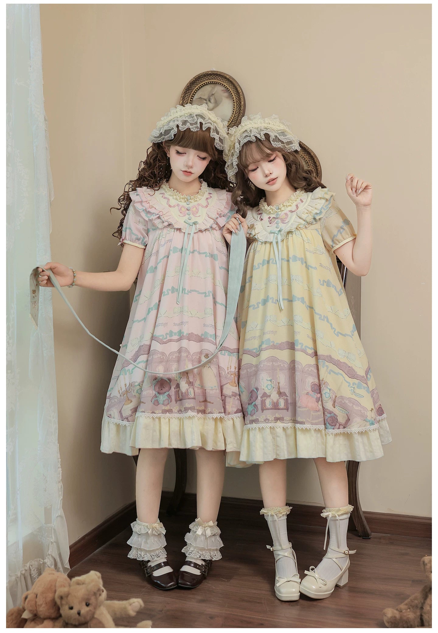 Brown Dollhouse SP - Kawaii Lolita Dollhouse Printed OP Dress with Embroidery 45551:855769