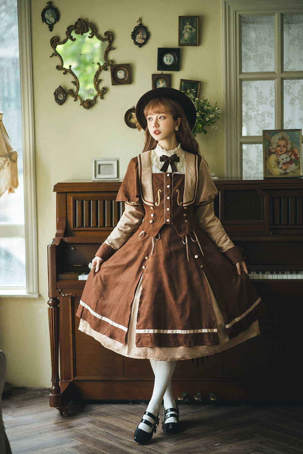 Miss Point~Golden Movement~Elegant Lolita Fishbone Skirt Customized 32242:381340